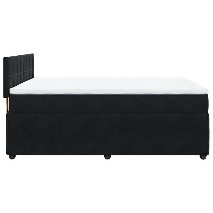 Sommier à lattes de lit et matelas Noir 160x200 cm Velours - 9