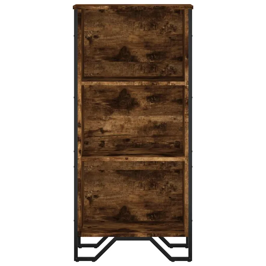 Bibliothèque chêne fumé 50x31x106 cm bois d'ingénierie - 4