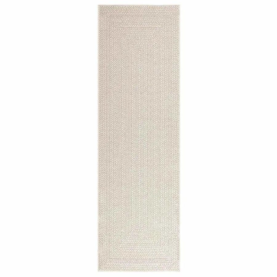 Tapis ZIZUR crème 80x250 cm aspect de jute intérieur extérieur - 3