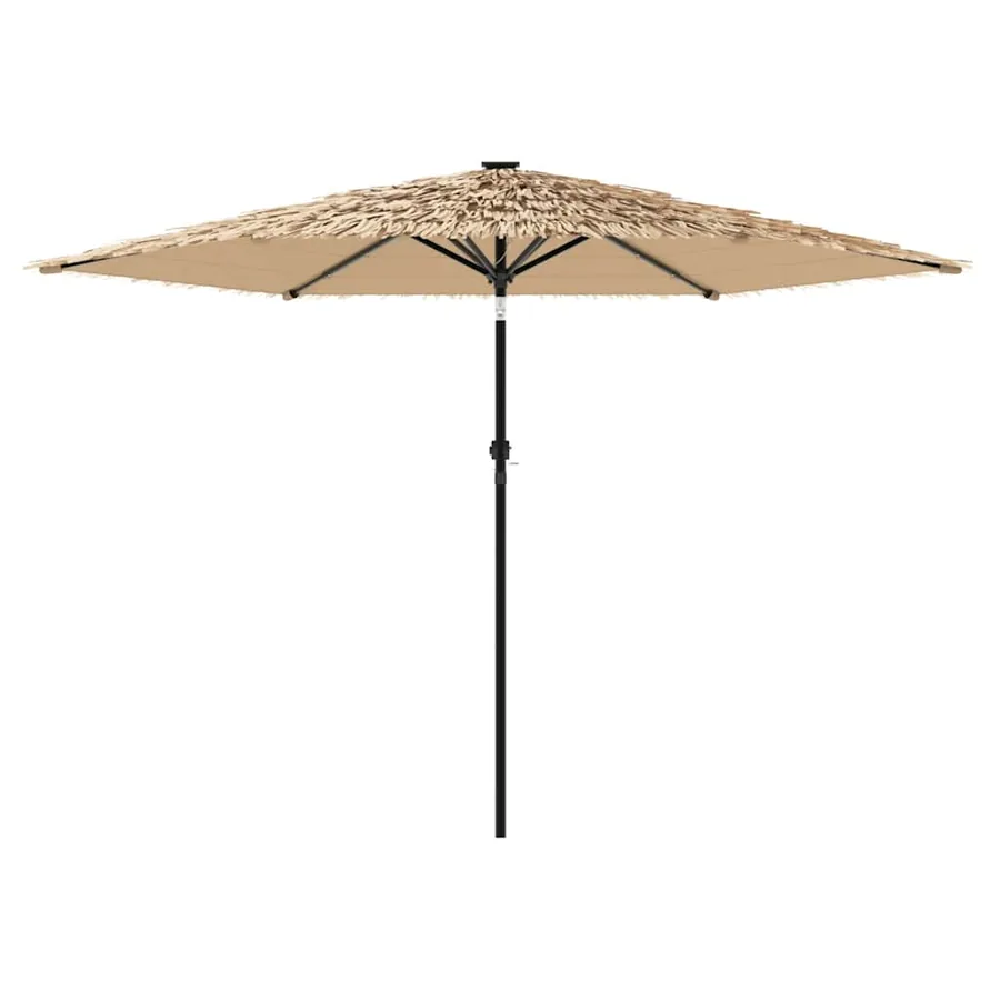 Parasol de jardin avec LED et mât en acier marron 288x288x225cm - 5