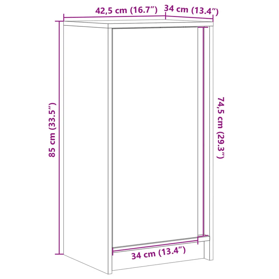 Buffet avec LED chêne sonoma 42,5x34x85 cm bois d'ingénierie - 15