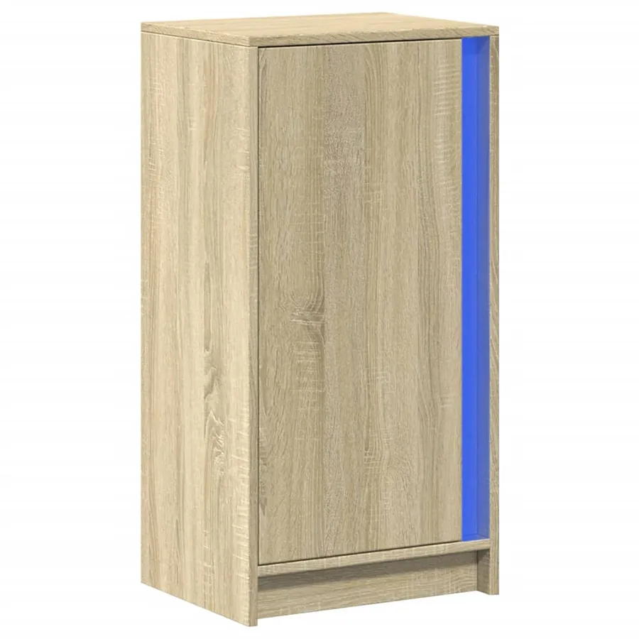 Buffet avec LED chêne sonoma 42,5x34x85 cm bois d'ingénierie - 3
