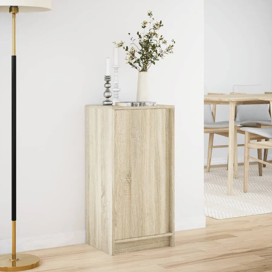 Buffet avec LED chêne sonoma 42,5x34x85 cm bois d'ingénierie - 4