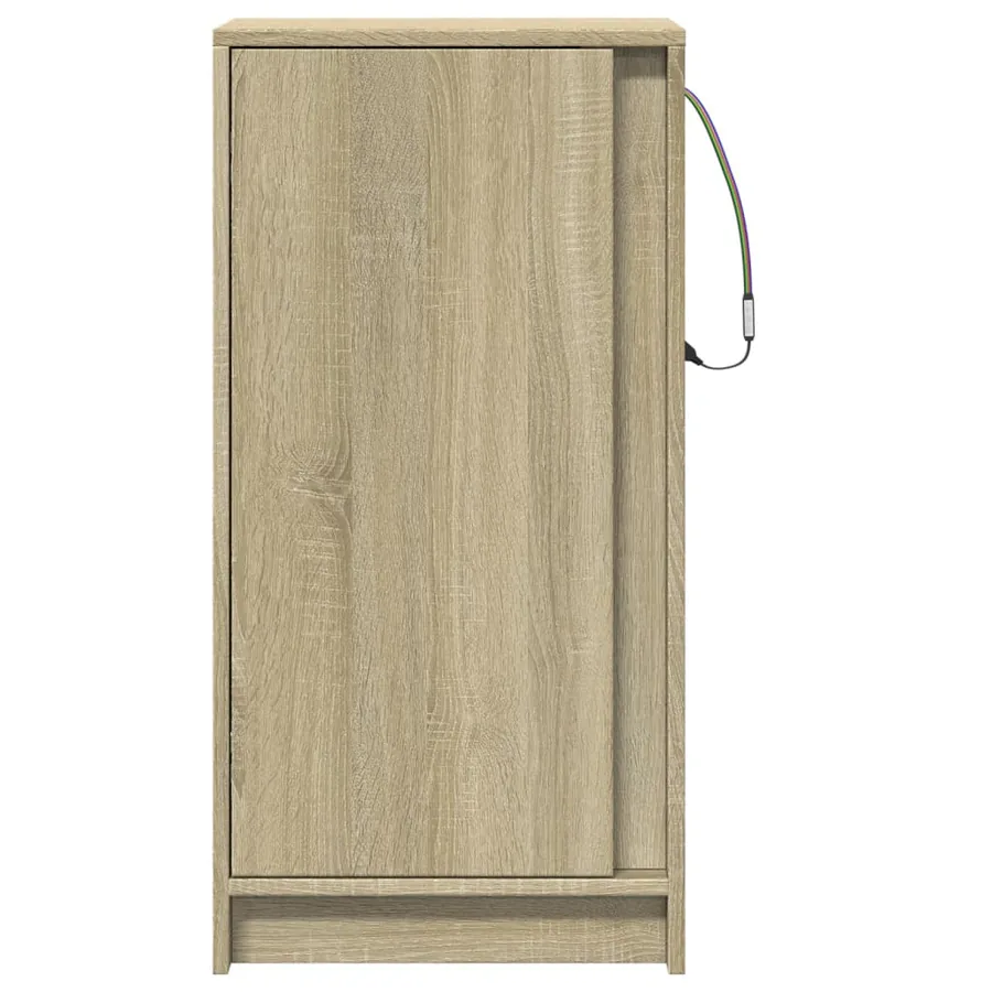 Buffet avec LED chêne sonoma 42,5x34x85 cm bois d'ingénierie - 6
