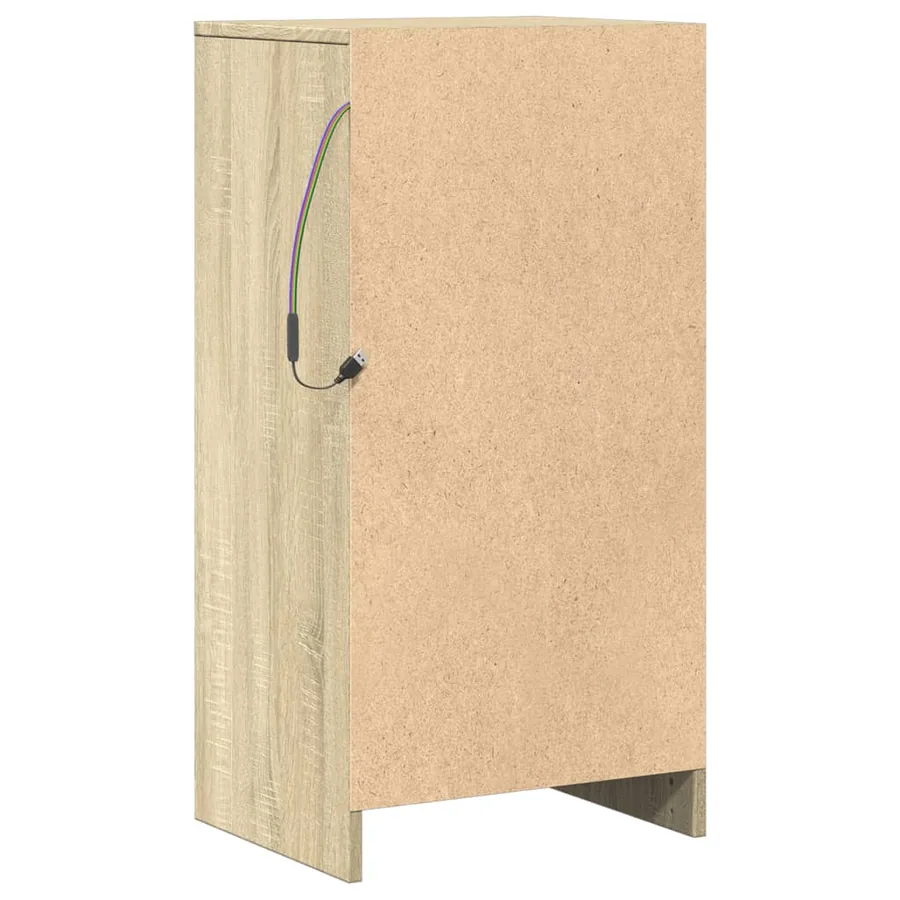Buffet avec LED chêne sonoma 42,5x34x85 cm bois d'ingénierie - 9