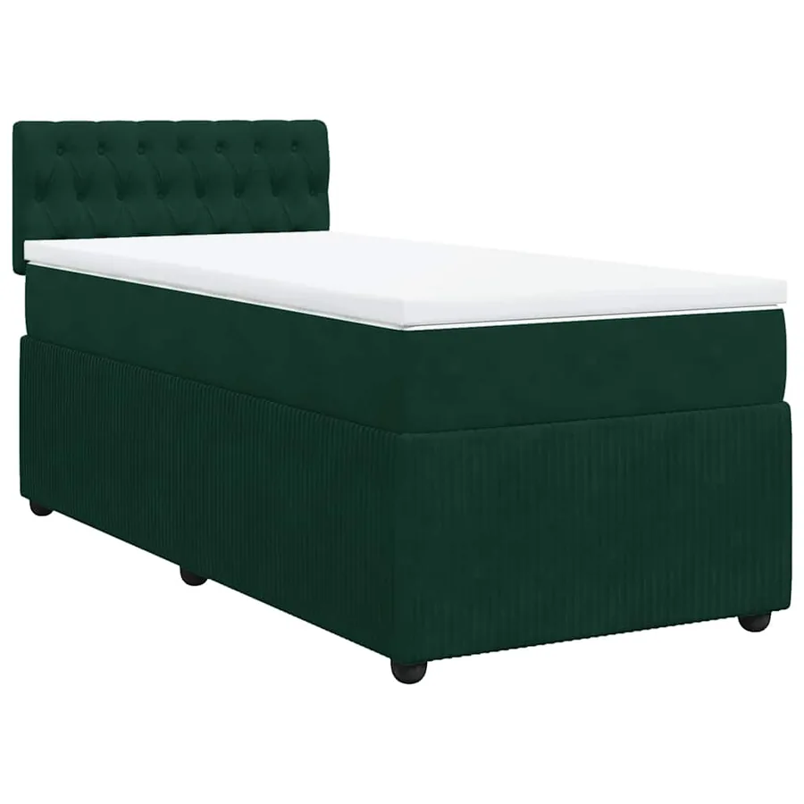 Sommier à lattes de lit avec matelas Vert foncé 90x190 cm - 3