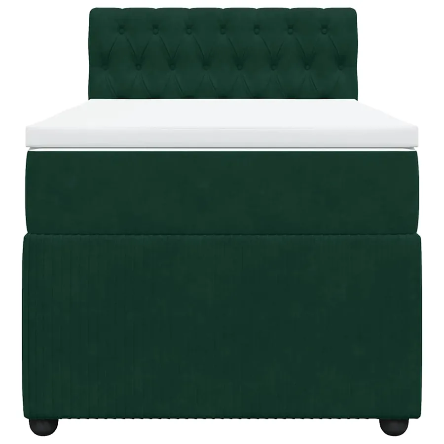 Sommier à lattes de lit avec matelas Vert foncé 90x190 cm - 6