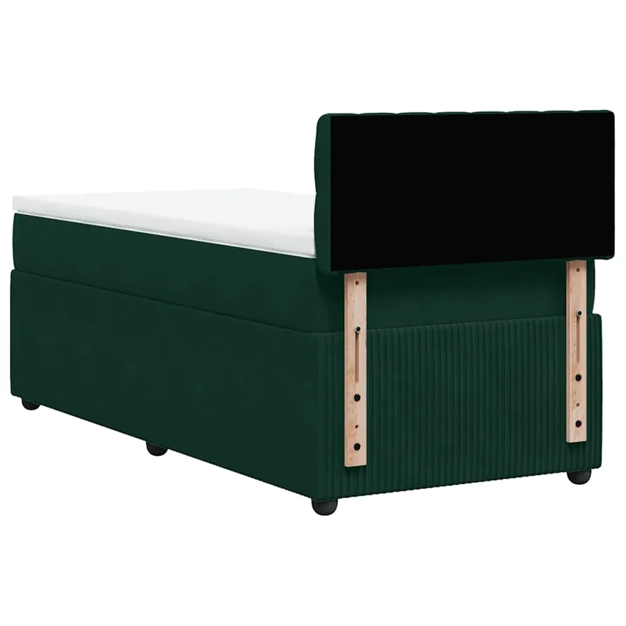 Sommier à lattes de lit avec matelas Vert foncé 90x190 cm - 8