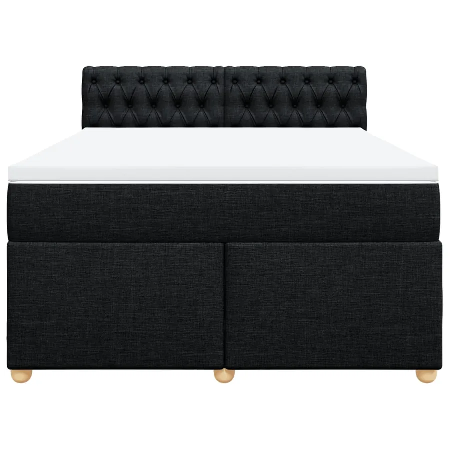 Sommier à lattes de lit avec matelas Noir 160x200 cm Tissu - 4