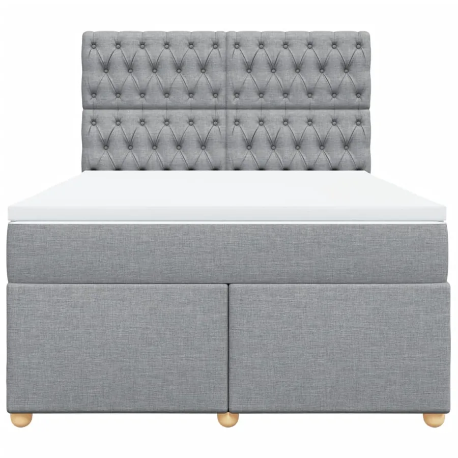 Sommier à lattes de lit avec matelas Gris clair 140x200cm Tissu - 4