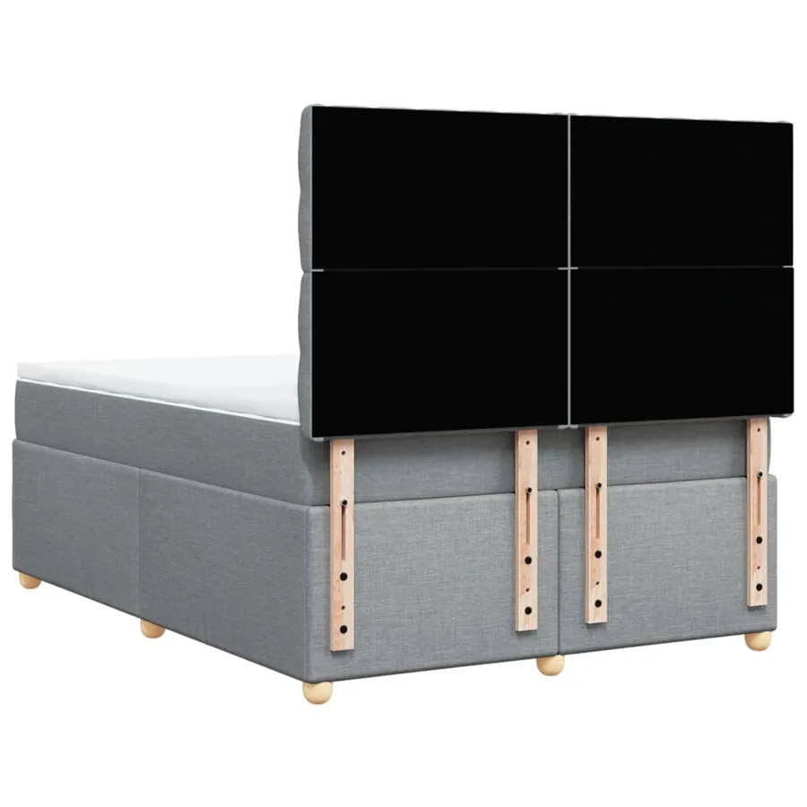 Sommier à lattes de lit avec matelas Gris clair 140x200cm Tissu - 6