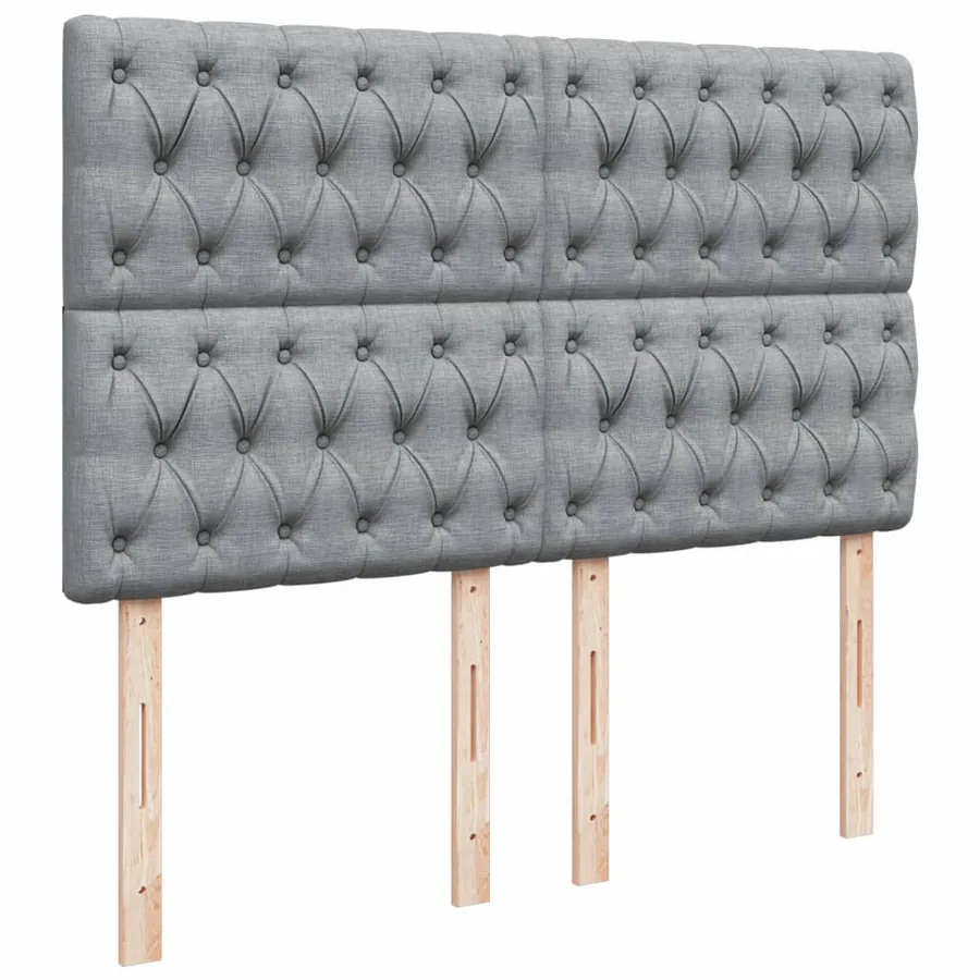 Sommier à lattes de lit avec matelas Gris clair 140x200cm Tissu - 7