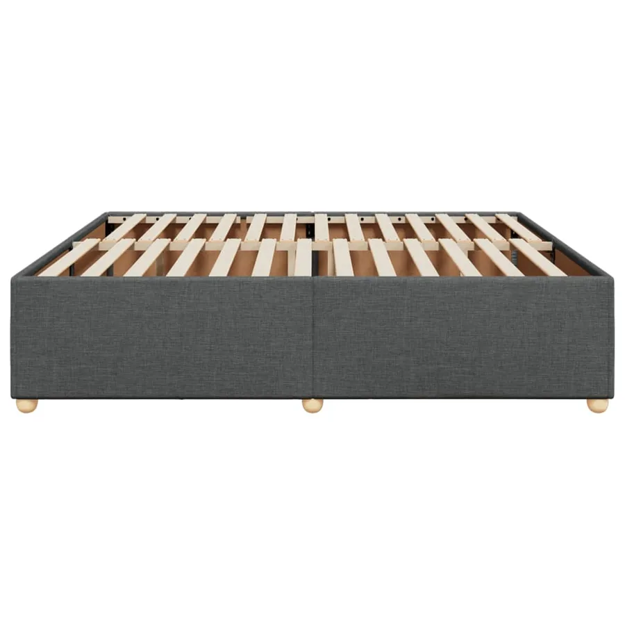Cadre de lit sans matelas gris foncé 200x200 cm tissu - 5