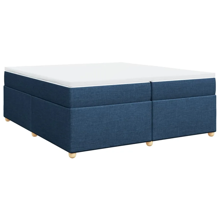 Sommier à lattes de lit avec matelas Bleu 200x200 cm Tissu - 2