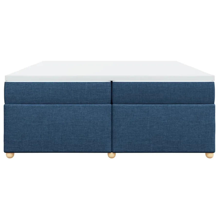 Sommier à lattes de lit avec matelas Bleu 200x200 cm Tissu - 4