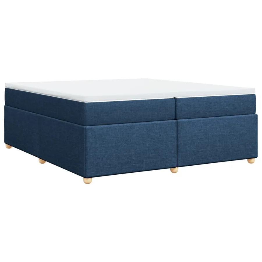 Sommier à lattes de lit avec matelas Bleu 200x200 cm Tissu - 9