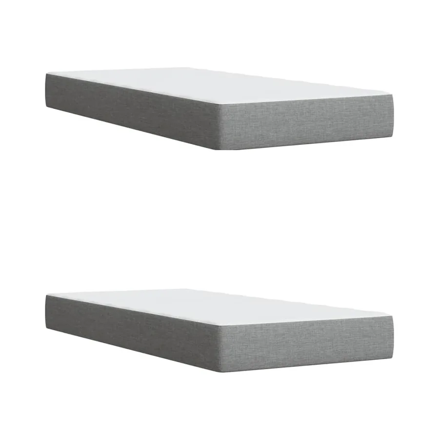 Sommier à lattes de lit avec matelas Gris clair 200x200cm Tissu - 8
