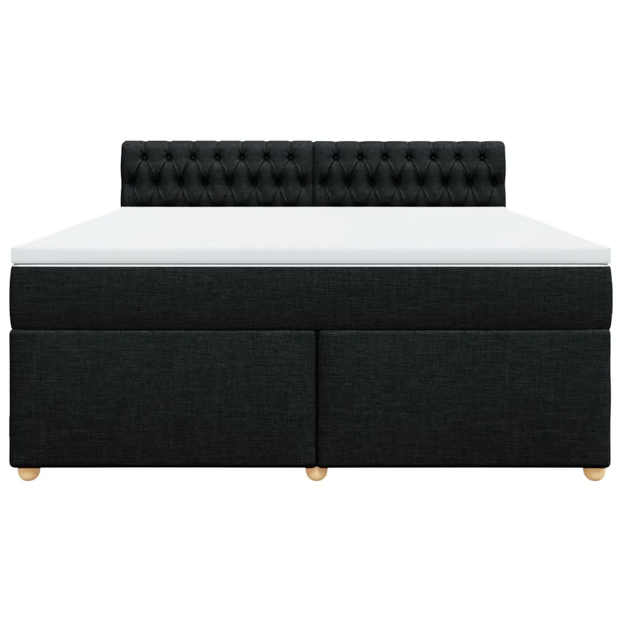 Sommier à lattes de lit avec matelas Noir 180x200 cm Tissu - 4