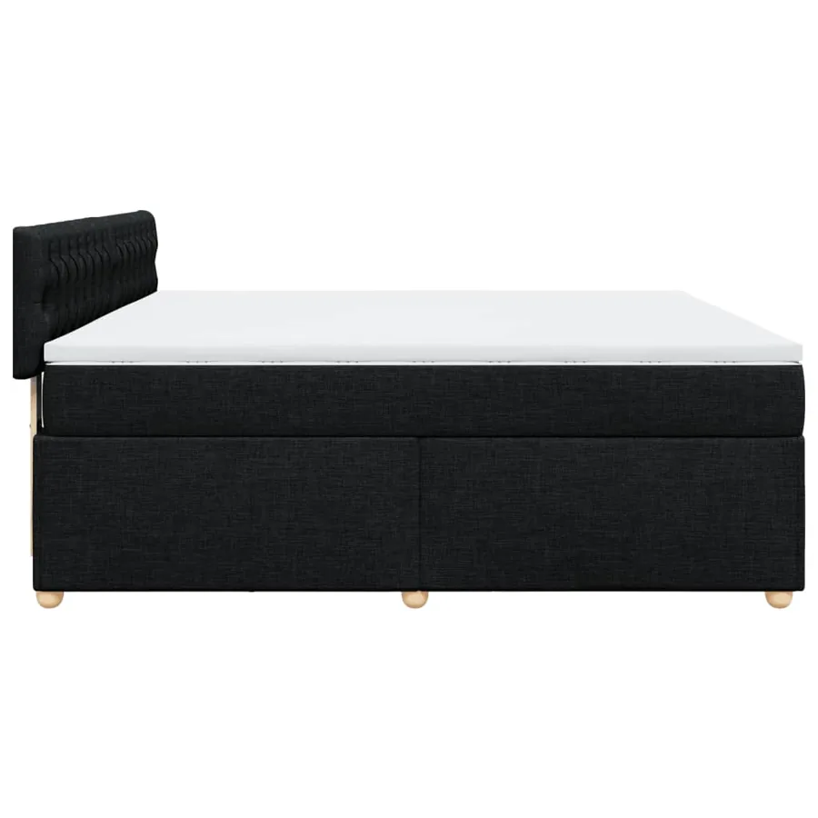 Sommier à lattes de lit avec matelas Noir 180x200 cm Tissu - 5