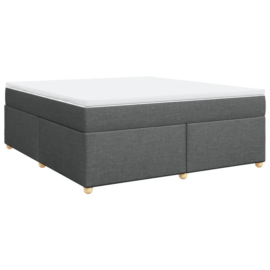 Sommier à lattes de lit avec matelas Gris foncé 180x200cm Tissu - 2