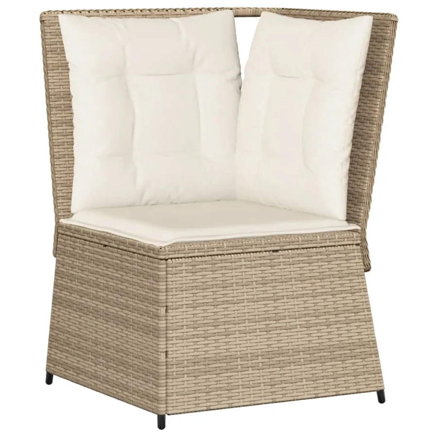 Salon de jardin avec coussins 5 pcs beige résine tressée - 5