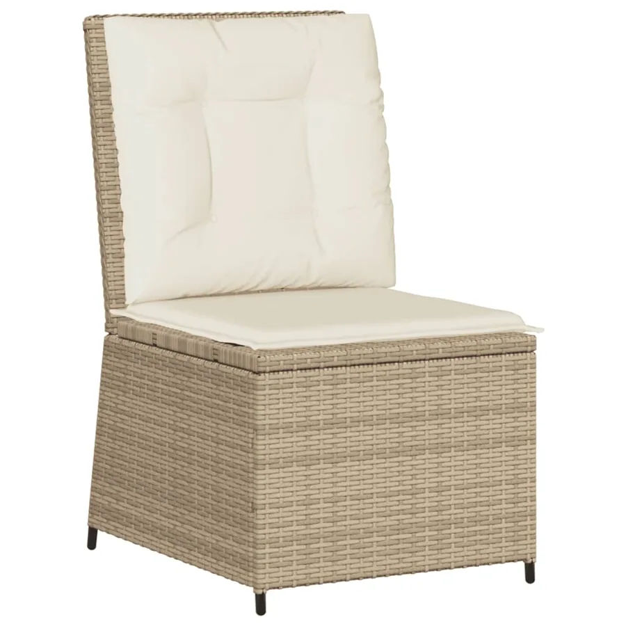 Salon de jardin avec coussins 5 pcs beige résine tressée - 6