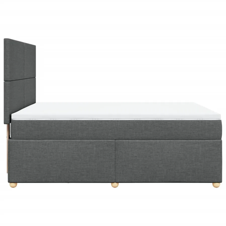Sommier à lattes de lit avec matelas Gris foncé 140x190cm Tissu - 5
