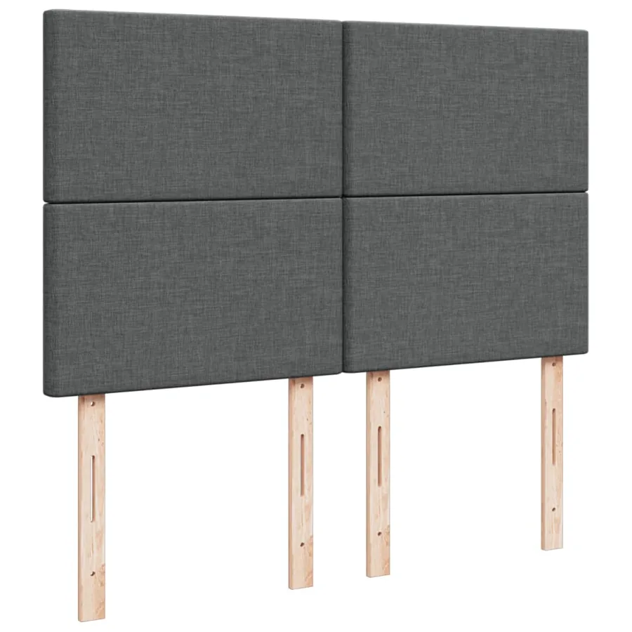Sommier à lattes de lit avec matelas Gris foncé 140x190cm Tissu - 8
