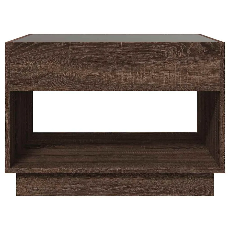 Table basse avec LED infini chêne marron 70x50x50 cm - 6