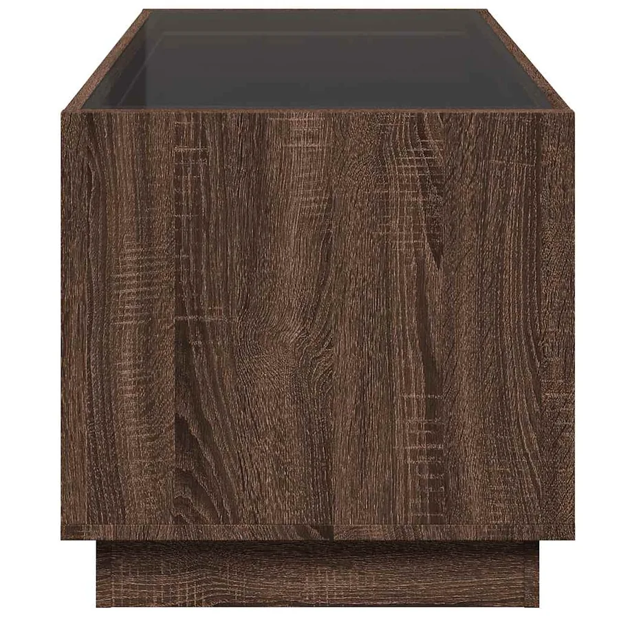 Table basse avec LED infini chêne marron 70x50x50 cm - 7
