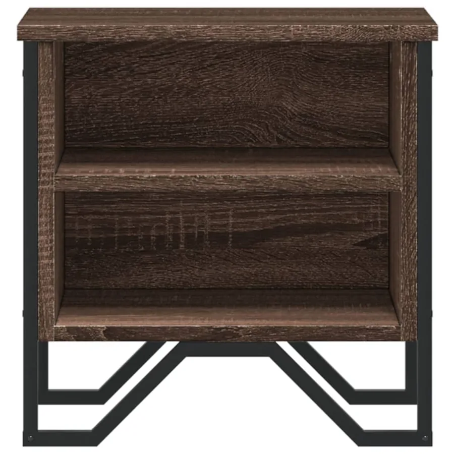 Table de chevet chêne marron 40x30x40 cm bois d'ingénierie - 5