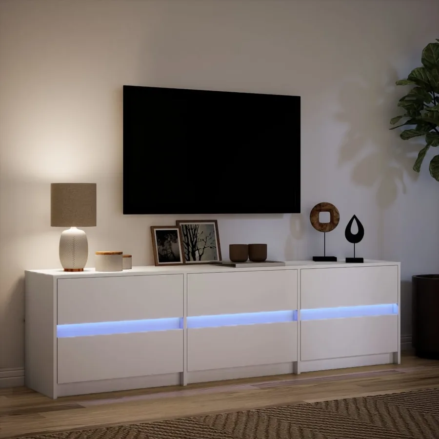 Meuble TV avec LED blanc 180x34x50 cm bois d'ingénierie - 5