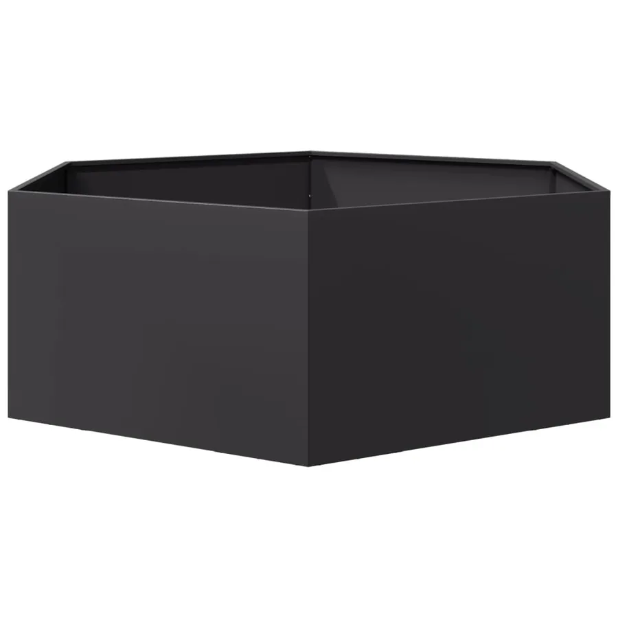 Jardinière noir hexagone 138x120x45 cm acier - 5