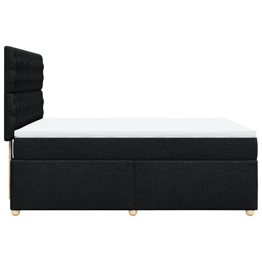 Sommier à lattes de lit avec matelas Noir 140x200 cm Tissu - 5