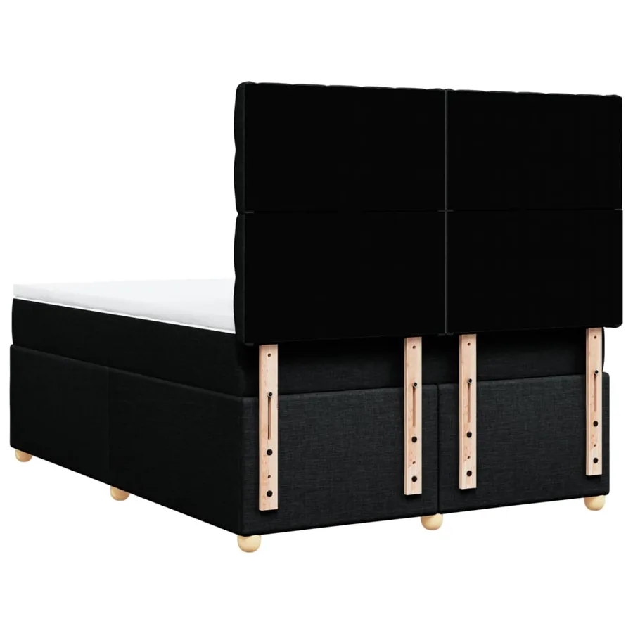 Sommier à lattes de lit avec matelas Noir 140x200 cm Tissu - 6