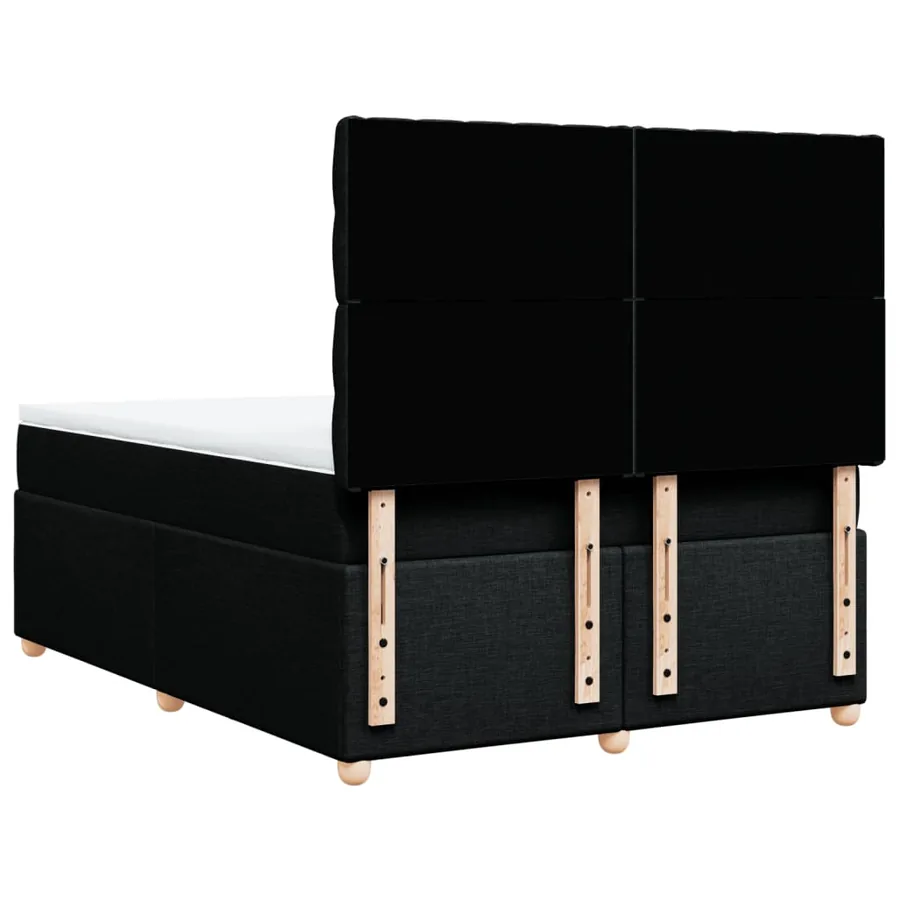 Sommier à lattes de lit avec matelas Noir 140x200 cm Tissu - 8
