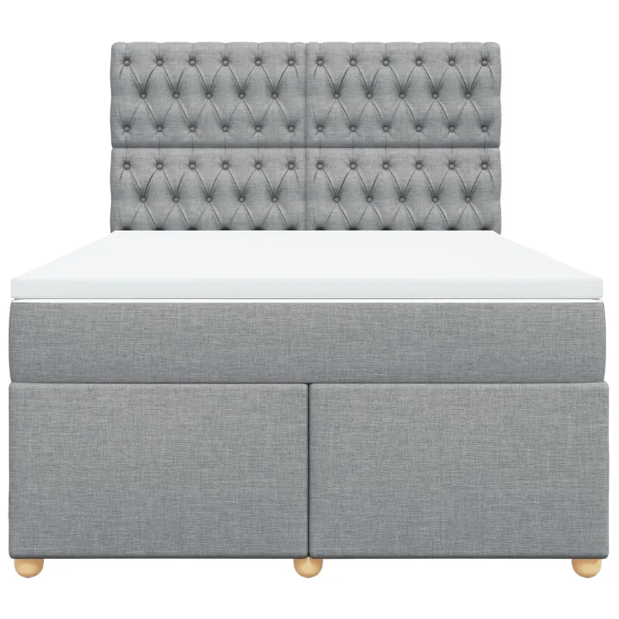 Sommier à lattes de lit avec matelas Gris clair 160x200cm Tissu - 6