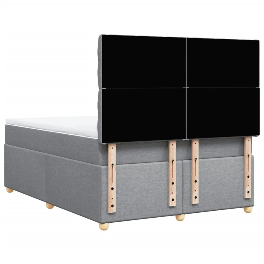 Sommier à lattes de lit avec matelas Gris clair 160x200cm Tissu - 8