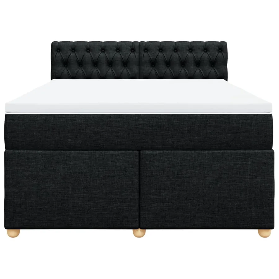 Sommier à lattes de lit avec matelas Noir 140x190 cm Tissu - 6