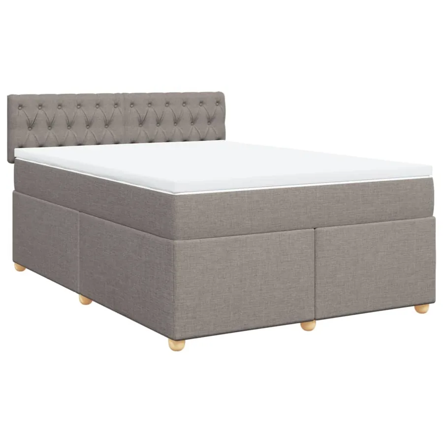 Sommier à lattes de lit avec matelas Taupe 160x200 cm Tissu - 2