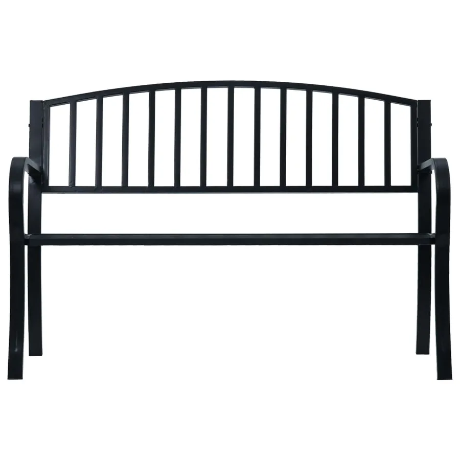 Banc de jardin Noir 120 cm Acier - 2