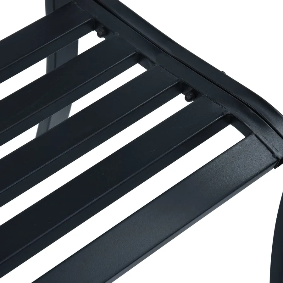 Banc de jardin Noir 120 cm Acier - 5