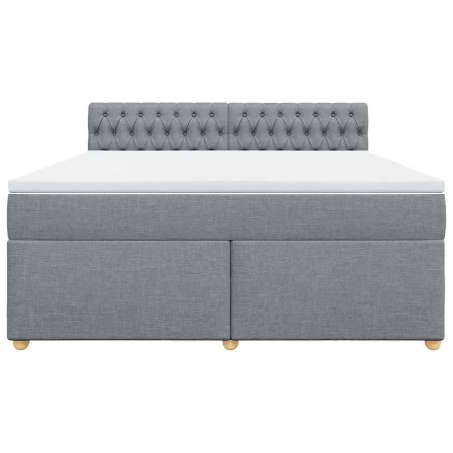 Sommier à lattes de lit avec matelas Gris clair 180x200cm Tissu - 6