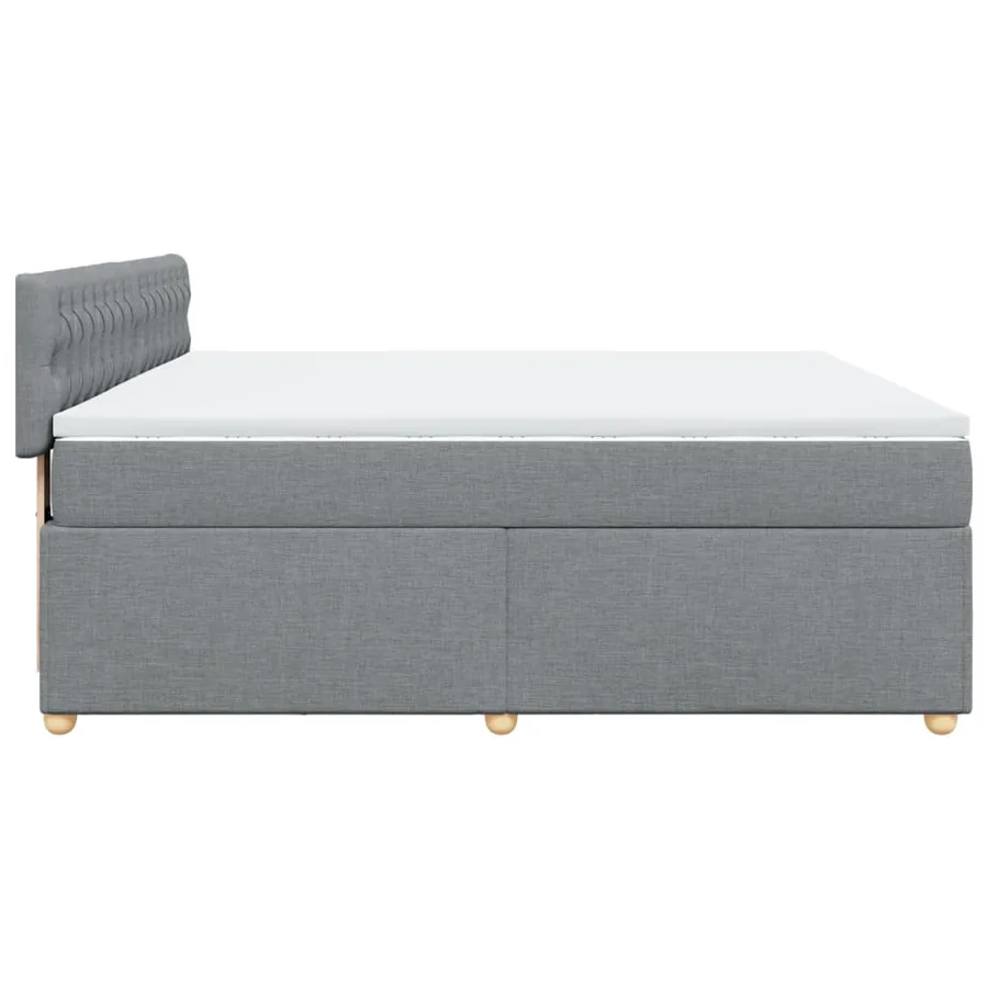 Sommier à lattes de lit avec matelas Gris clair 180x200cm Tissu - 7