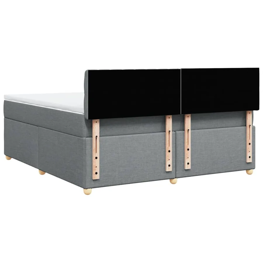 Sommier à lattes de lit avec matelas Gris clair 180x200cm Tissu - 8