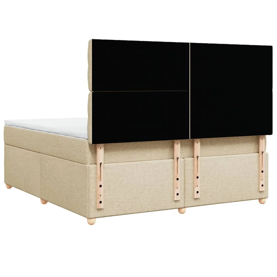 Sommier à lattes de lit avec matelas Crème 180x200 cm Tissu - 8