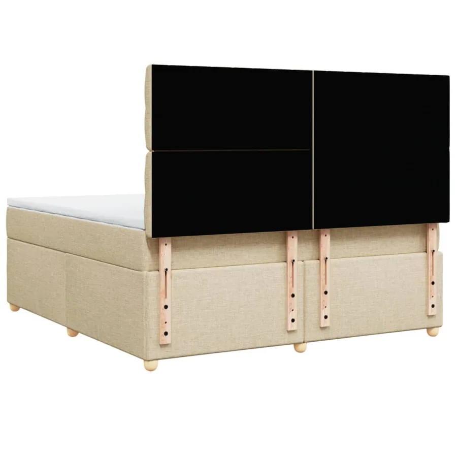 Sommier à lattes de lit avec matelas Crème 180x200 cm Tissu - 6