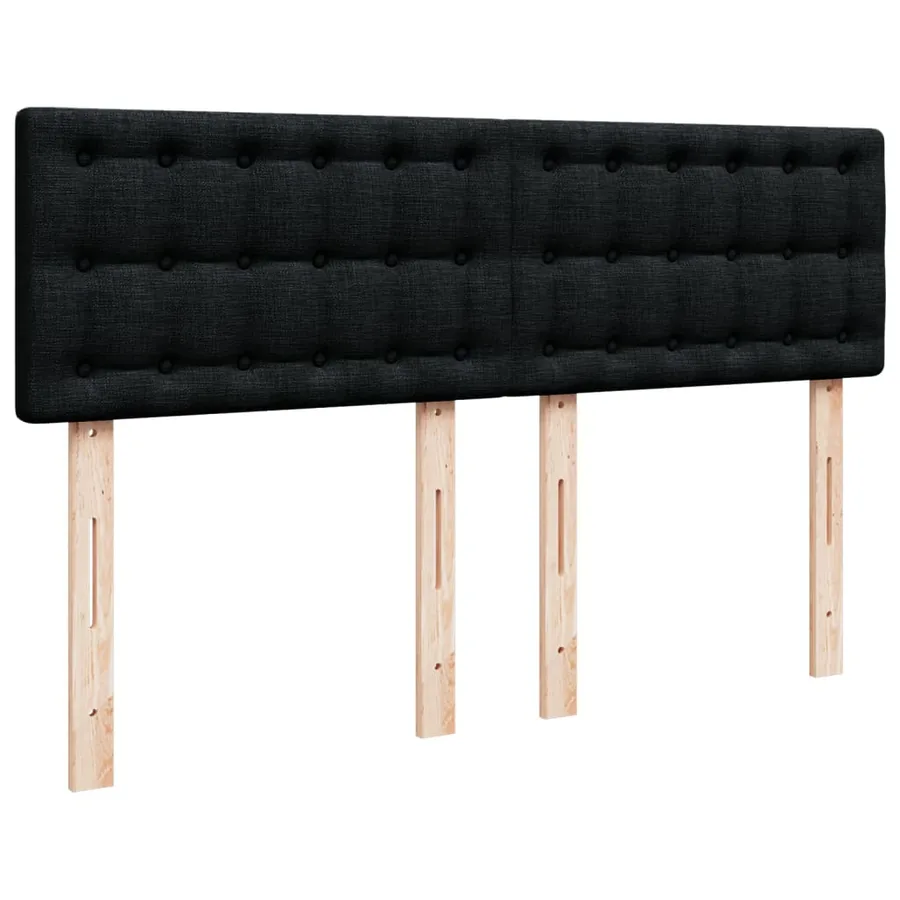 Sommier à lattes de lit avec matelas Noir 140x190 cm Tissu - 10