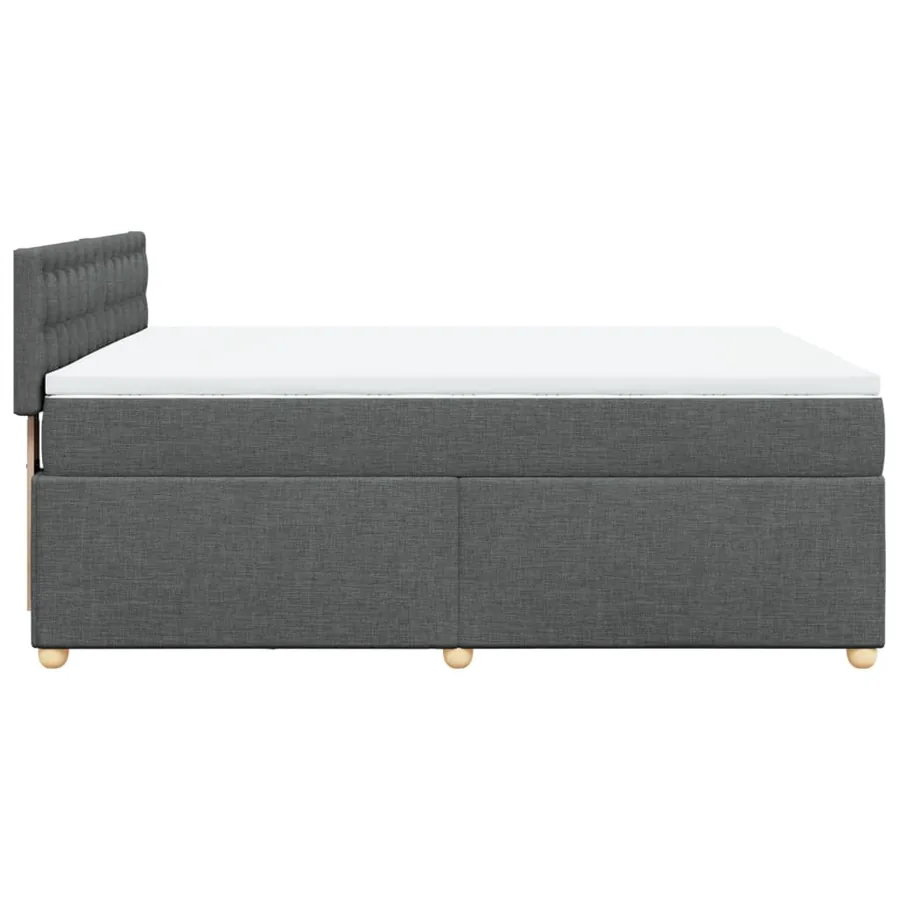 Sommier à lattes de lit avec matelas Gris foncé 140x190cm Tissu - 7