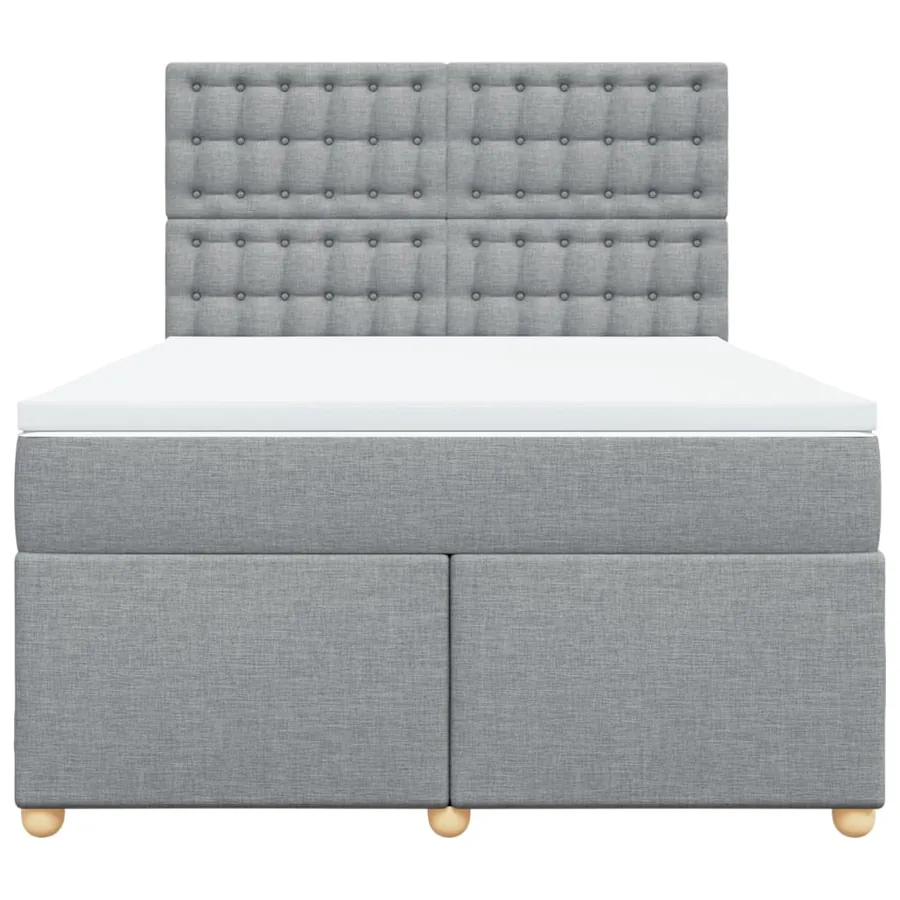 Sommier à lattes de lit avec matelas Gris clair 140x190cm Tissu - 6